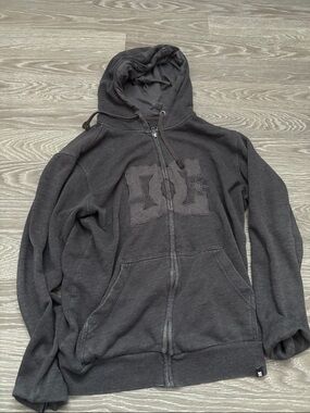 DC Dark Gray Full-Zip Hoodie with Logo